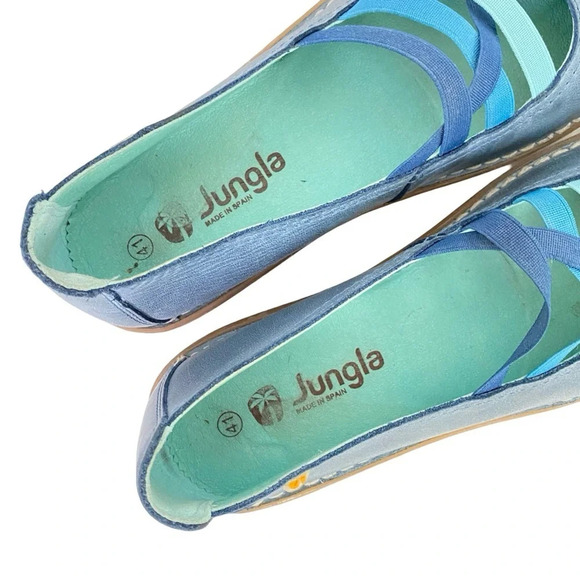 Comfortable Blue Leather Flats - Picture 7 of 12